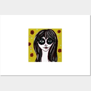 sugar skull girl digital art Posters and Art